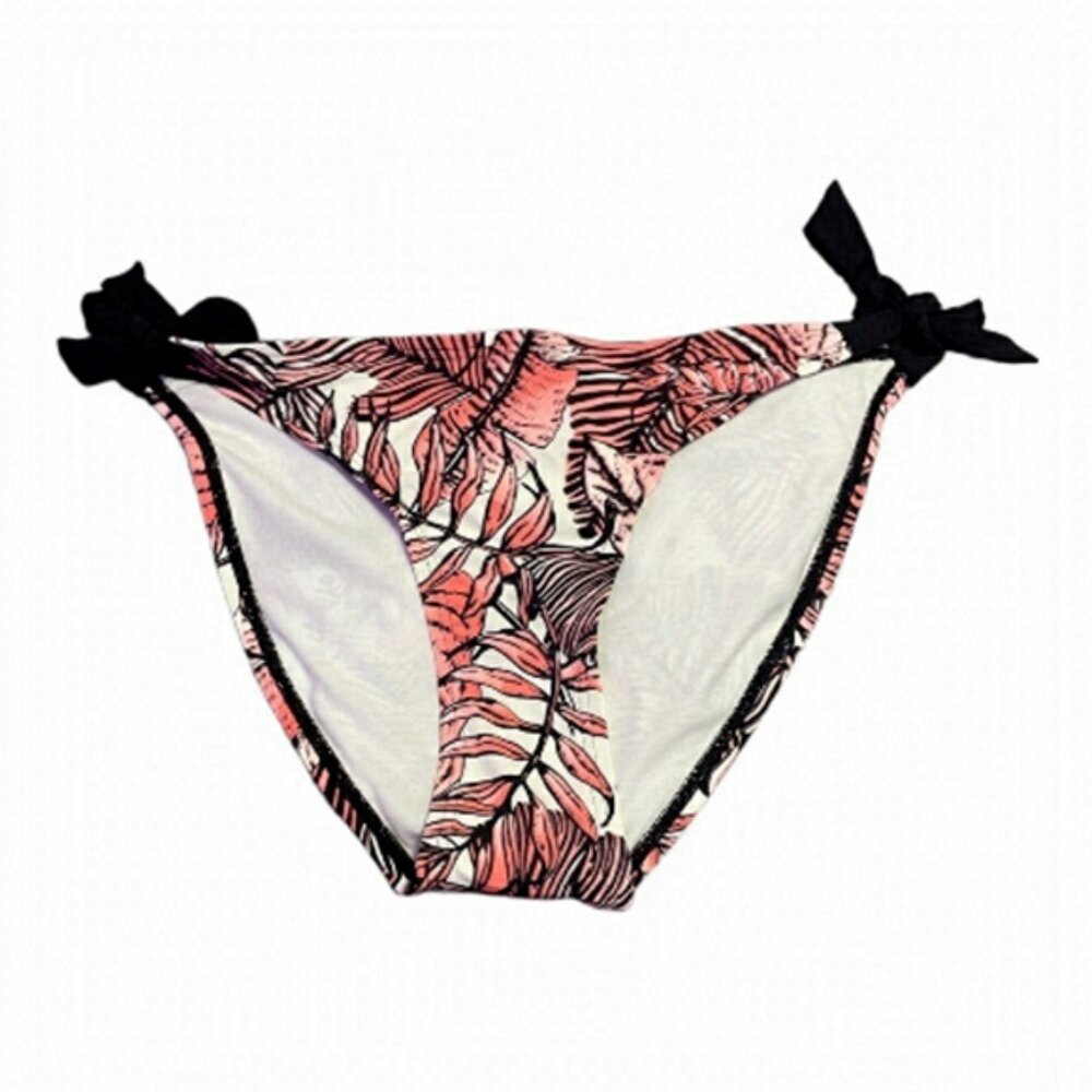La vie en rose pink & black tropical print bikini bottoms size M